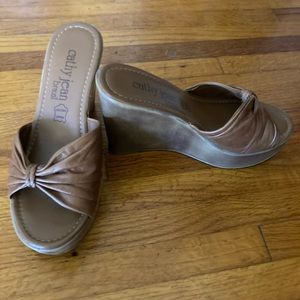 Cathy Jean Wedge Slide Sandals, size 7